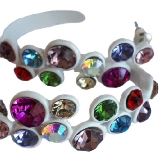 Colorful crystal earrings - Picture 3 of 3